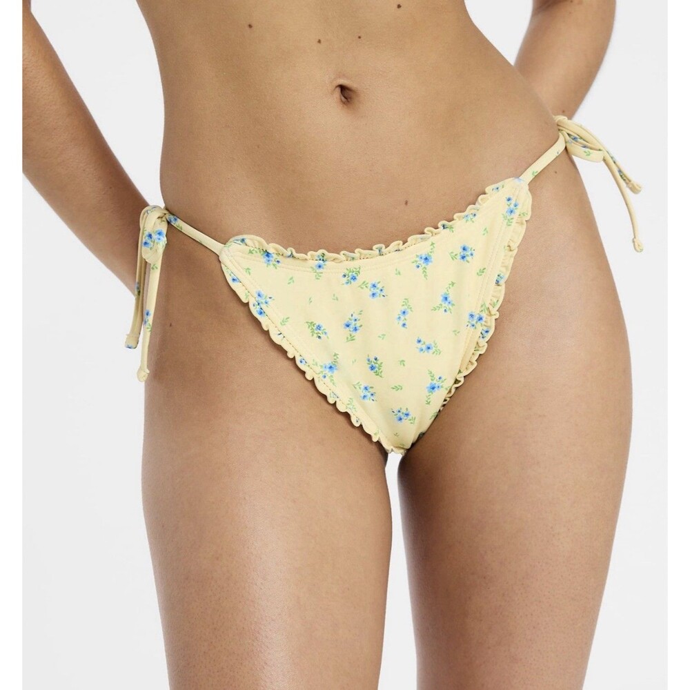 Tie Bikini Swim Bottom Cottagecore Prairie Fairy Cheeky High Leg Women's XL NWT